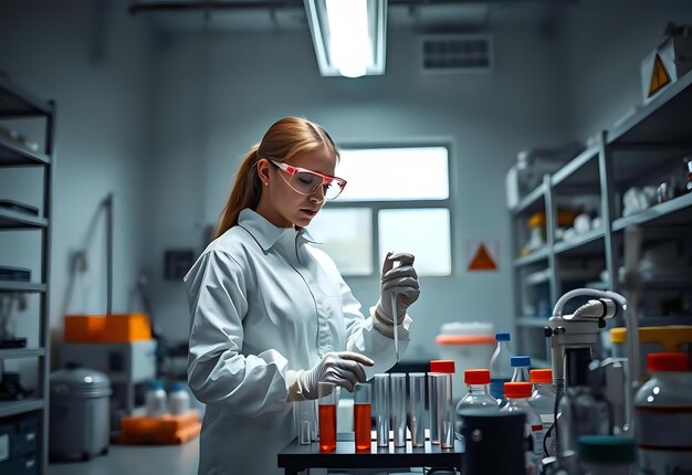 female-researcher-analyzing-samples-hazmat-laboratory-with-equipment_73070-16386